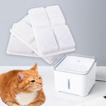 고양이 강아지 사각 정수기 필터4개 자동 급수기, 단일