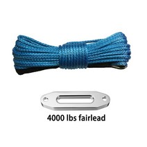 윈치 로프페어리드 합성 ATV/UTV 윈치 케이블 로프 라인 6mm x 15m 및 4000LBS 트랙터 터그용, 04 GRAY