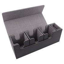 커스텀 가죽 덱 케이스 다이스 수납 가능 유희왕 보드게임 카드 보관함 블랙, (블랙 ,내부 컬러 애쉬 / 다이스 홀더 포함)