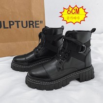 DFMEI 남성화 워커 블랙 가죽 하이탑 잉글리쉬 트렌디 라이더 부츠 뉴 카고부츠신발