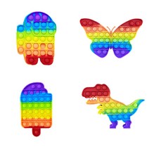 무지개 레인보우 24종 푸시팝 푸쉬팝 버블 스트레스해소 실리콘뽁뽁이 팝잇 보드게임, 9유니콘레인보우