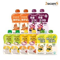 무럭무럭 키즈죽 과일퓨레 알뜰 10팩 (고구마 단호박 제주당근 바나나단호박 푸룬고구마 각 2팩), 10개, 100g