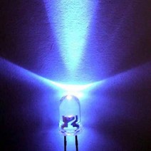아두이노 LED(5파이 5mm 고급 고휘도 투명 청색 LED BLUE 발광다이오드), 묶음(100개)