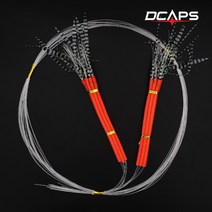 [캡스] 디 15cm 장축광 12본 틴셀 롱스커트 오렌지튜브 화이트줄무늬 갈치바늘 갈치낚시, 색상:05.오렌지_레드줄무늬