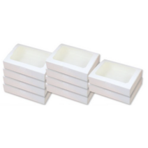 투명원터치 다용도 화과자 12구 상자 화이트창 2418, 혼합색상, 50개