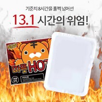 겨울 한파 흔드는 핫팩 13시간 48.9g 포켓 손난로 대용량 하팩, 10x13cm, 120팩