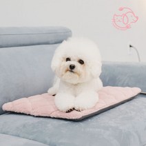마이또 팻럽 반려동물 온열매트 전용커버, 핑크 동그라미