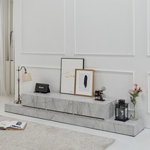 럭셔리 감각적 와이드 거실장 TV장 2300 2컬러, 화이트마블