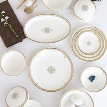 한국도자기 연리지 예단반상기세트 27pcs, 예단포장 + 지오수저