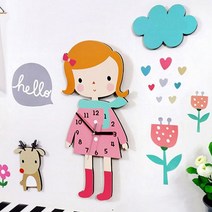 퍼니즈 에타홈 퍼니즈 소녀/캐릭터 벽시계 + 데코풀세트 (8종), 디자인선택 단일옵션