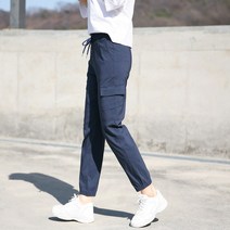 여성 여름 조거 데일리 팬츠 꿀스판 밴딩 카고 포켓 or 뒷 포켓