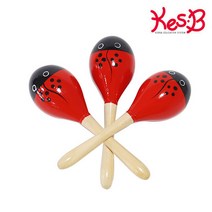 캐스비맑은소리 원목마라카스 3개세트 악기놀이 마라카스