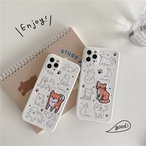 [1+1 이벤트] 단비스토어 아이폰 강아지 고양이 캐릭터케이스 커플케이스