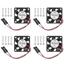 라즈베리 파이 4/모델 B/3 B /RPi 3 용 미니 냉각 팬 브러시리스 3.3V 5V DC 조용한 30x30x7mm 쿨러, [02] black