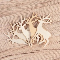 목공DIY 나무 뼈 개 모양 컷 아웃 미완성 공예 조각 인테리어 사각형 빈 디스크, [12] 5PCS deer 8.5x5cm