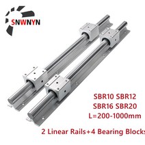 SBR10/12/16/20 선형 가이드 레일 길이 200 300 500 1500mm 2 개 선형 레일 + 4 SBR12UU/SBR16UU CNC 3D 부, 06 700mm_03 SBR16