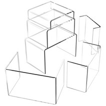 아크릴선반 ㄷ자 모듈 선반 디스플레이 라이저 스탠드 화장품 디스플레이 랙 clear jewelry shelf for storage 인형 피규어 컵케익 캔디 디저트 데스크 JX, 26x8x12cm