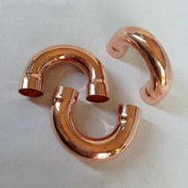선홈통 PVC 알루미늄 8-19mm 에어컨 냉동 피팅용 두꺼운 구리 U-엘보 180 도 용접 파이프 조인트 3 개, 06 16 x 1.2 x 48  mm