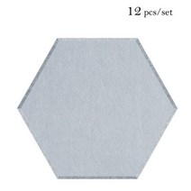 자기 접착 패널 음향 처리 12pcs 사운드 흡수 룸 방음 벽 스티커 트림 그라스울130351, Large hexagon, 33-Smoky gray, 8mm Medium Density