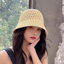 여성버킷햇 여름버킷햇 여성벙거지모자 2023 새로운 솔리드 수제 크로셰 플로피 탑 여름 모자 여성용 중공