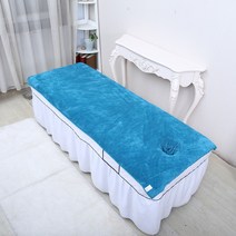 미용실전용 타올 미용샵침대 목욕타월 안마 발맛사지 용품 대전 구멍이있다 .침대시트 깔기침대 큰, T50-공작 블루 두터운천천달림 홀, C02-80x190cm