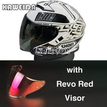 오토바이 헬멧 J 크루즈 화이트, M, revo red
