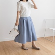 다잇템 여자 에이라인 핀턱 FW 자수 민무늬 롱스커트 (8961526)