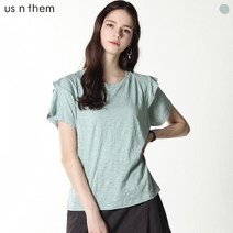 [US N THEM] 프릴리 코튼 슬라브 티셔츠 (택가격:25800원)