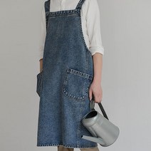 스마일컵 남자 데님앞치마 카페앞치마 청 앞치마, 연청
