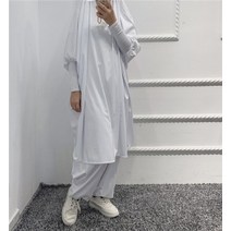 이슬람 무슬림 히잡 Khimar 라마단 여성 39s 후드 burquas 헐렁한 바지 2 개 세트 eid niqab jilbab abaya 정장 아랍기도 의상