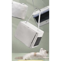 고양이 강아지 위로열림 이동장 캐리어 여행 산책, 아이보리