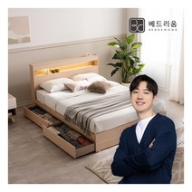 [금성침대 X 베드리움] [롯데단독][베드리움]시그널 LED 서랍침대SS-양모패딩 메모리폼, 상세 설명 참조, 상세 설명 참조