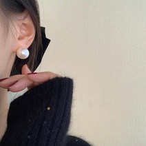 DFMEI 실버 침 진주 귀걸이 프렌치 빈티지 컴팩트 심플 모던 이어링 기질 고급스러움 부드러운 이어링 여