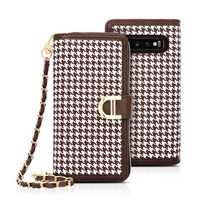 갤럭시S22 케이스 또아네 지퍼형 지갑 하운드체크 스트랩 다이어리