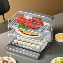 호빵찜기 ZHENMI-가정용 전기 식품 스팀 조리기 투명 다기능 20L 용량 3 겹 쿠커 220V ZHENMI Z6, [01] Z6, [02] 미국