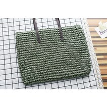 40대 30대 수제 빈티지 명품 숄더백 선물용 귀여운 YoReAi-라탄 짠 핸드백 여성용 여름 비치 가방 니트 밀짚 대용량 토트 가죽