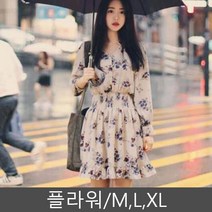 플라워 꽃무늬 허리셔링 미니 원피스 청순 데이트룩