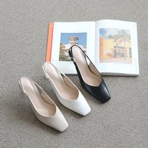 올리 고퀄리티 셀비노 스퀘어 쿠션 슬링백 힐 8cm