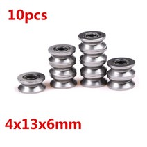 스터스트 볼베어링 608 니들 베어링 풀러 10pcs 4x13x6mm v624zz v 홈 롤러 휠 작은 풀리 휠 와이어 트랙 가이드, 한개옵션0
