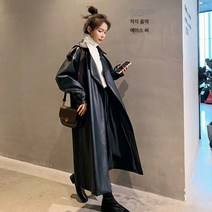 봄 롱 가죽 트렌치 패션 캐주얼 여성복