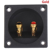 차량용 우퍼 1pcs 57x57x25mm 라운드 서브 우퍼 플러그 스테레오 스피커 박스 터미널, 01 Gold