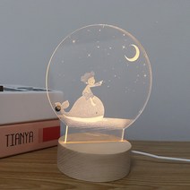 아트조이 LED 아크릴 원형 무드등, 고래를 타고