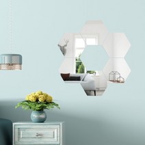 트렌디 인테리어 아크릴 거울 6p세트 23cm 실버, 없음