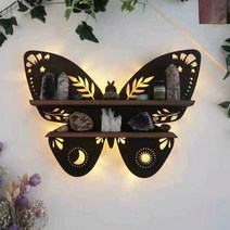 시스템옷장 빈티지 목재 보관 선반 달 나방 조명 크리스탈 시스템 가정 거실 이중 층, [02] Butterfly