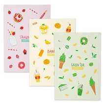 보아스넷 줄없는 무지 무선 제본 연습장 메모장 만화지 드로잉 캘리그라피 일러스트 공책 학생 노트 B5 3개, 썸머디저트9권(각3권)