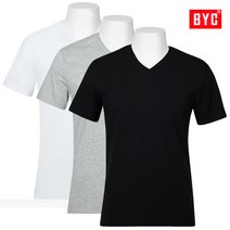 BYC남성용V넥반팔라운드면티셔츠색상선택1종UAA2021