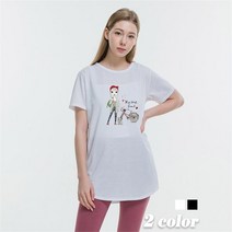 진마니아 고양이와 걸 하프 라운드 반팔티 빅사이즈 루즈핏 면티 레이어드 티셔츠
