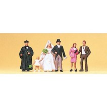 Preiser 10057 디오라마 미니어처 테라리움 결혼식 주례 신랑 신부 하객 6명 세트 사람 피규어 모형 1:87 사이즈