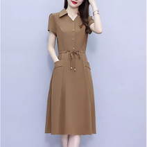 여름 원피스 여성 슬림핏 반팔 카라 원피스 A라인 원피스3컬러 30대-50대