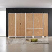 아트박스/플레인홈 코벤트 3서랍 장롱세트 도어형 3200, 무늬목/이불장세트